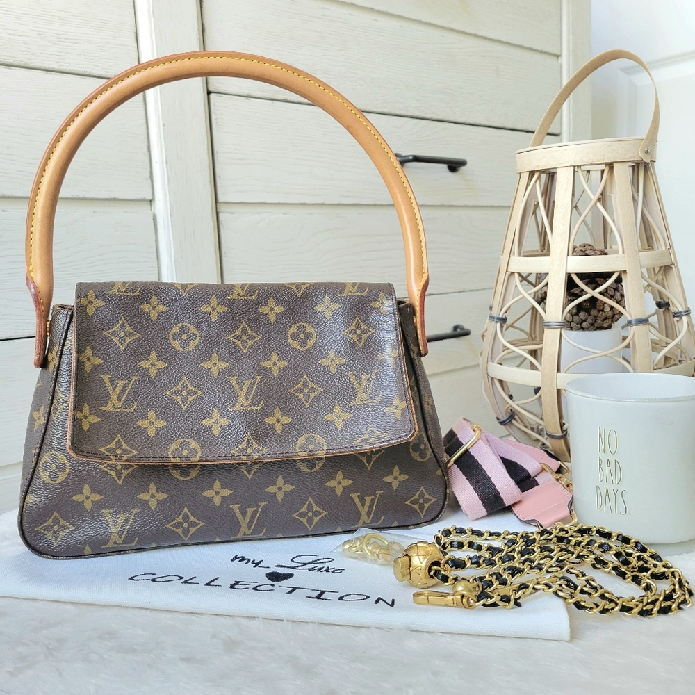 💕DISCONTINUED Very Rare LOUIS VUITTON Looping MINI Shoulder Bag Monogram